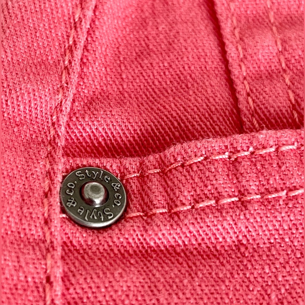 Style & Co Coral Pink High Rise Slim Leg Jeans Size 12P - Picture 6 of 11